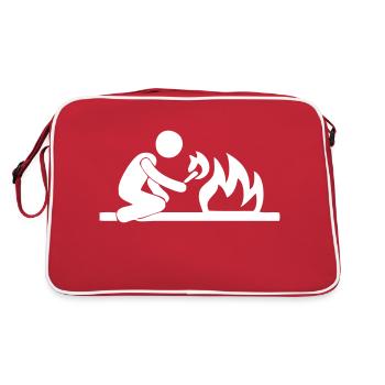 Who plays with fire - Retro Bag - red/white - Back