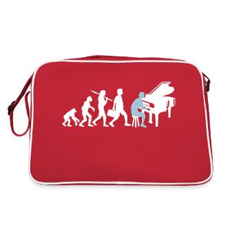 Evolution Piano Instrument Keys Playing Music - Retro Bag - red/white - Back