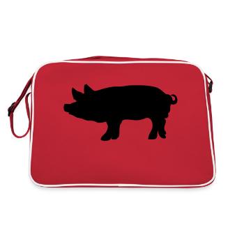 pig pig pig pork1 - Retro Bag - red/white - Back