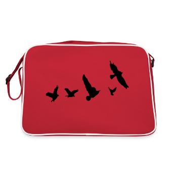 Oiseaux volant colombe - Sac Retro - rouge/blanc - Dos
