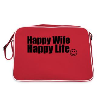 Happy Wife, Happy Life - Sac Retro - rouge/blanc - Dos