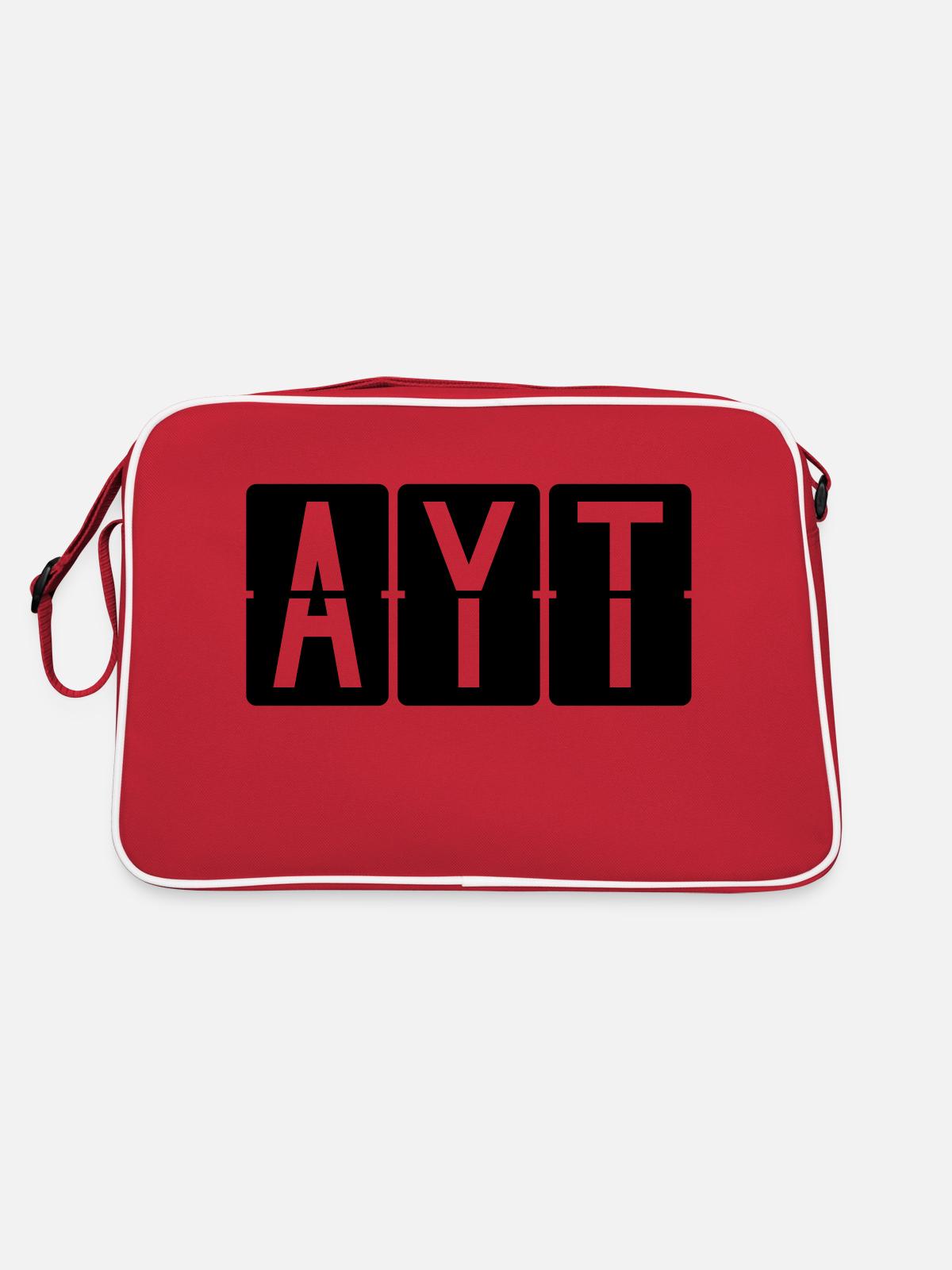Antalya - Retro Tasche - Rot/Weiß - Hinten