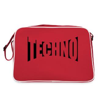 Party Music Techno - Retro Bag - red/white - Back