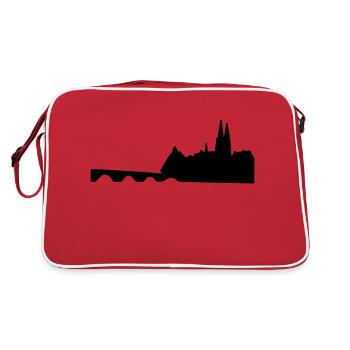 Skyline Regensburg - Retro Tasche - Rot/Weiß - Hinten