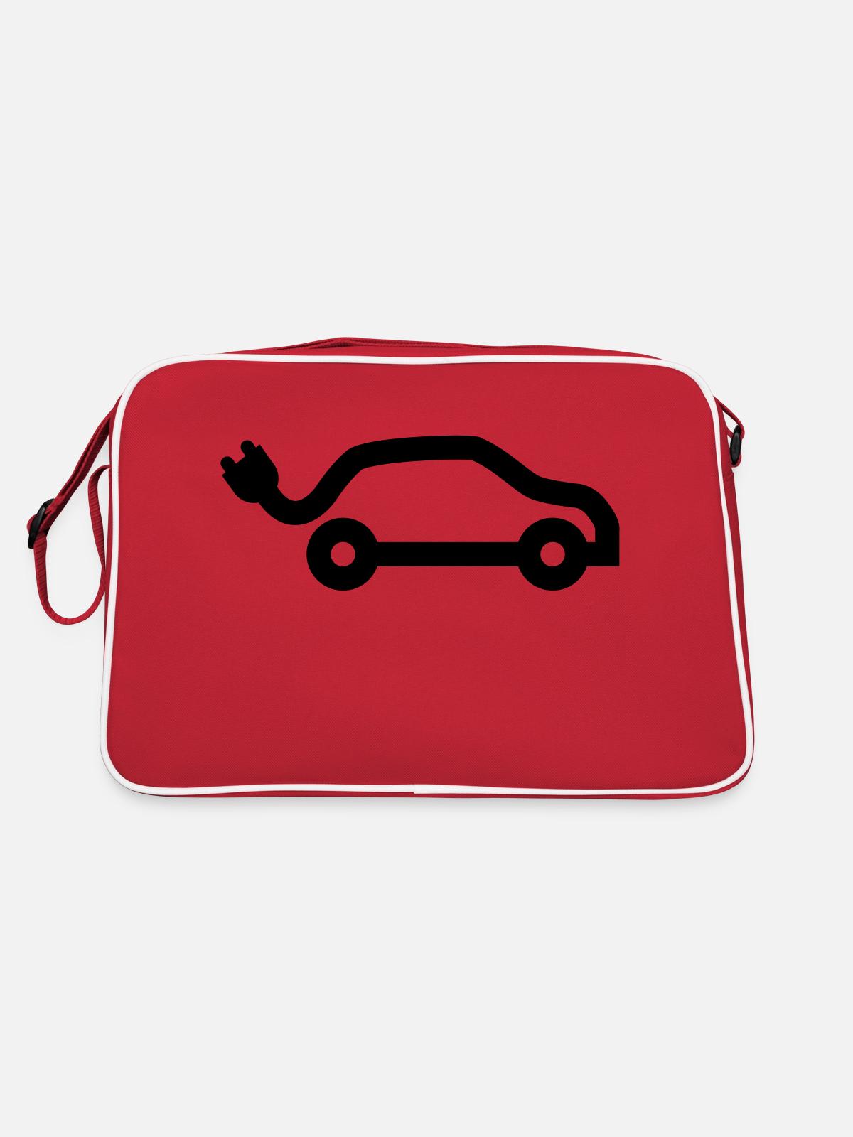 E-Car - Retro Tasche - Rot/Weiß - Hinten
