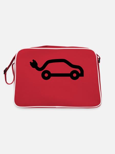 E-Car - Retro Tasche - Rot/Weiß - Hinten