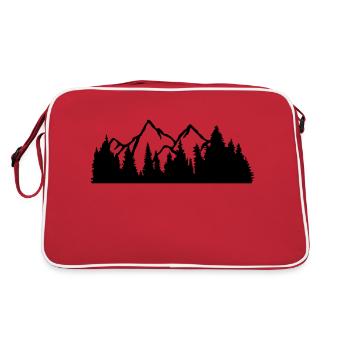 sommet montagnes collines forêt montagneux voyage vacances fer - Sac Retro - rouge/blanc - Dos