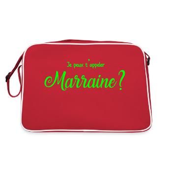 Ich kann MARRAINE anrufen - Retro Tasche - Rot/Weiß - Hinten
