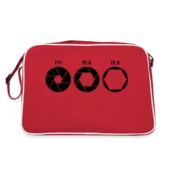 Fotograf Blende - Retro Tasche - Rot/Weiß - Hinten