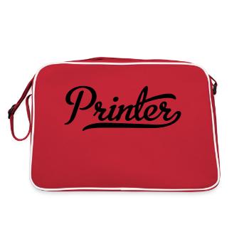 Printer - Retro Tasche - Rot/Weiß - Hinten