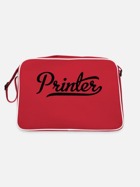 Printer - Retro Tasche - Rot/Weiß - Hinten