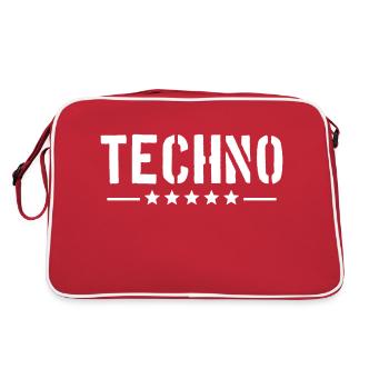 Techno Love Citation Dire Musique Fête Célébrer Logo - Sac Retro - rouge/blanc - Dos