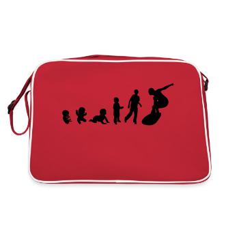 Evolution human man men sport surf - Retro Bag - red/white - Back