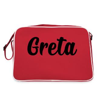 Greta - Retro Tasche - Rot/Weiß - Hinten