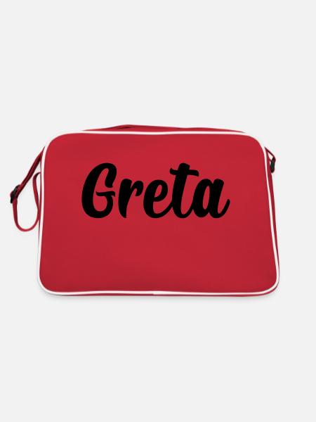 Greta - Retro Tasche - Rot/Weiß - Hinten