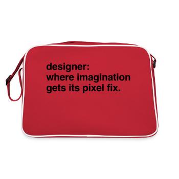 Designer Designerin Design 006 - Retro Tasche - Rot/Weiß - Hinten