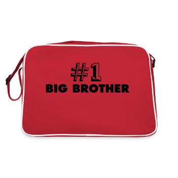 number one big brother - Retro Tasche - Rot/Weiß - Hinten