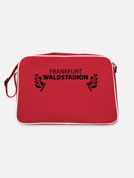 FRANKFURT WALDSTADION – Fussball Apfelwein Gerippt - Retro Tasche - Rot/Weiß - Hinten