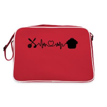 Cuisine cardio avec coeur pan et sleef et passoire - Sac Retro - rouge/blanc - Dos