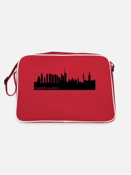 Frankfurt Skyline - Retro Tasche - Rot/Weiß - Hinten