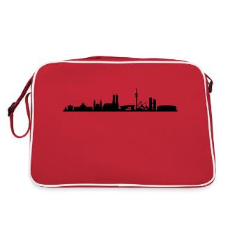 Skyline - München 2018 - Retro Tasche - Rot/Weiß - Hinten