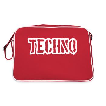Techno Love Citation Dire Musique Fête Célébrer Logo - Sac Retro - rouge/blanc - Dos