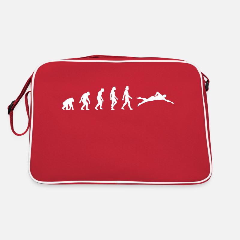 Die Evolution des Schwimmens Retro Tasche