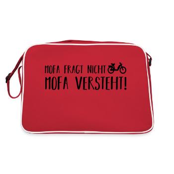 Mofa fragt nicht - Retro Tasche - Rot/Weiß - Hinten