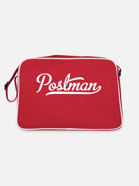 Postbote - Retro Tasche - Rot/Weiß - Hinten