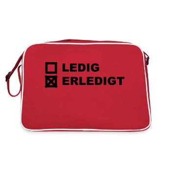 Ledig Erledigt - Retro Tasche - Rot/Weiß - Hinten