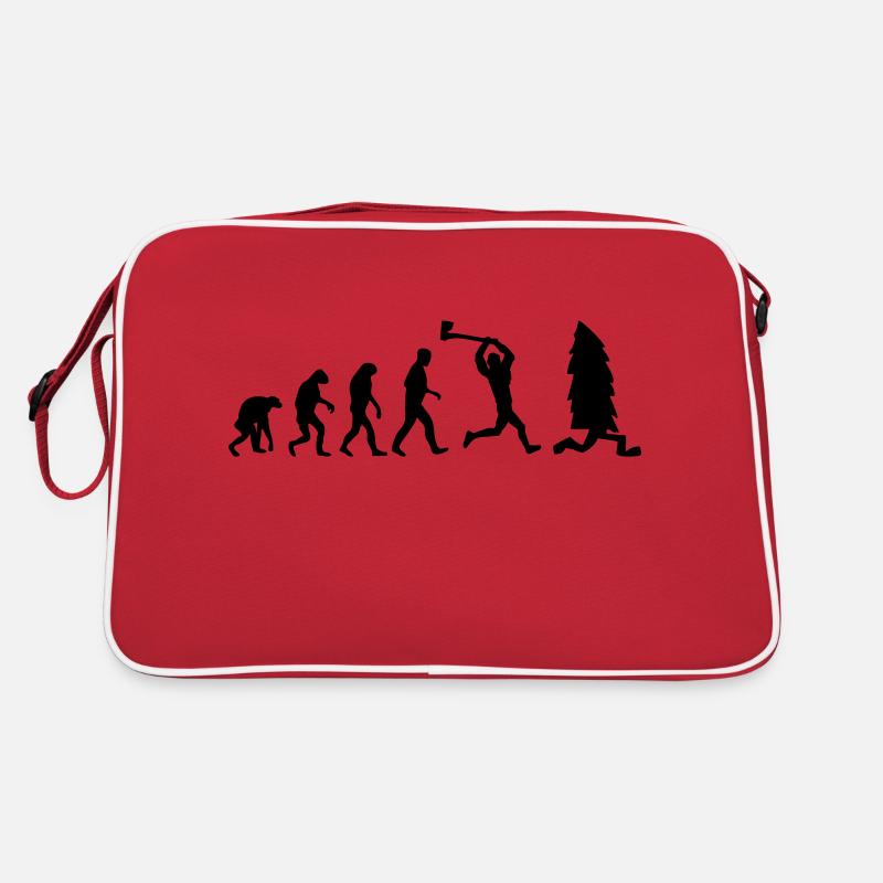 holzfäller evolution fun Retro Tasche