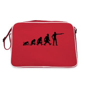 dessin évolution fun tir sportif pistolet humour - Sac Retro - rouge/blanc - Dos