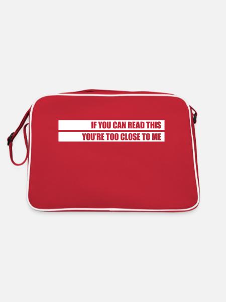 too close to me - Retro Tasche - Rot/Weiß - Hinten