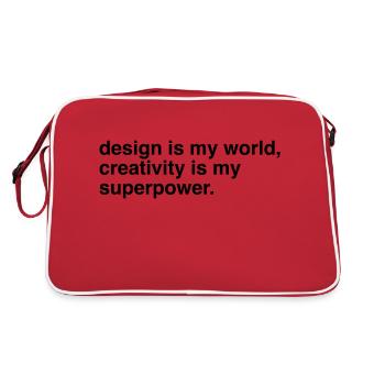 Designer Designerin Design 008 - Retro Tasche - Rot/Weiß - Hinten
