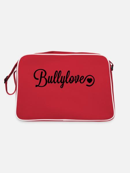 Bullylove mit Herz 2 - Retro Tasche - Rot/Weiß - Hinten