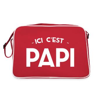 Ici c'est Papi humour football Paris - Sac Retro - rouge/blanc - Dos