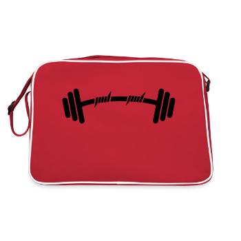 bodybuilder weight - Retro Bag - red/white - Back
