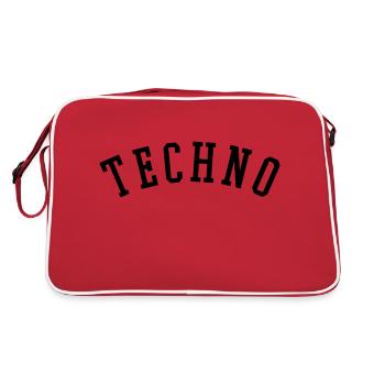 Techno - Retro Tasche - Rot/Weiß - Hinten