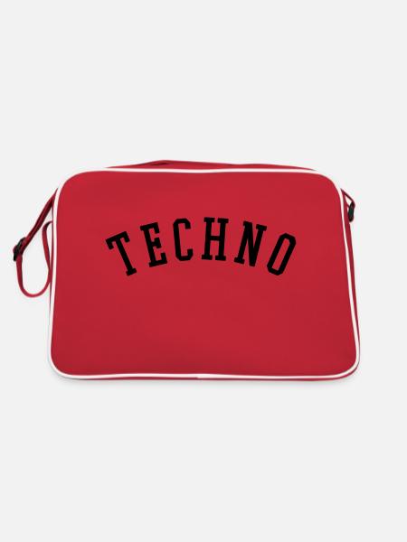 Techno - Retro Tasche - Rot/Weiß - Hinten