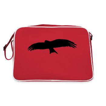 Vogel - Retro Tasche - Rot/Weiß - Hinten