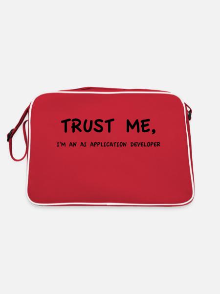 Croyez-moi, je suis un développeur d’applications d’IA monochrome - Sac Retro - rouge/blanc - Dos