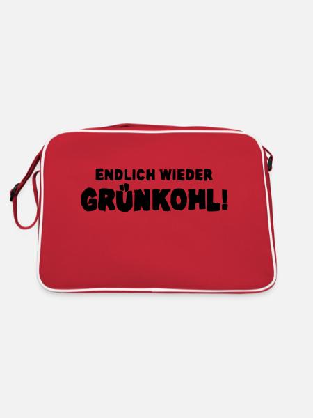 grünkohl - Retro Tasche - Rot/Weiß
