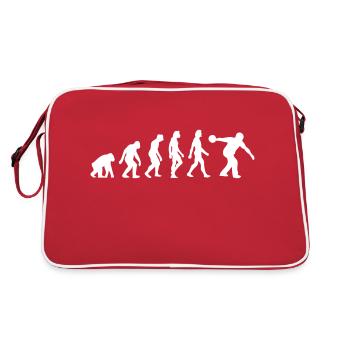 Die Evolution des Bowlingspiels - Retro Tasche - Rot/Weiß - Hinten