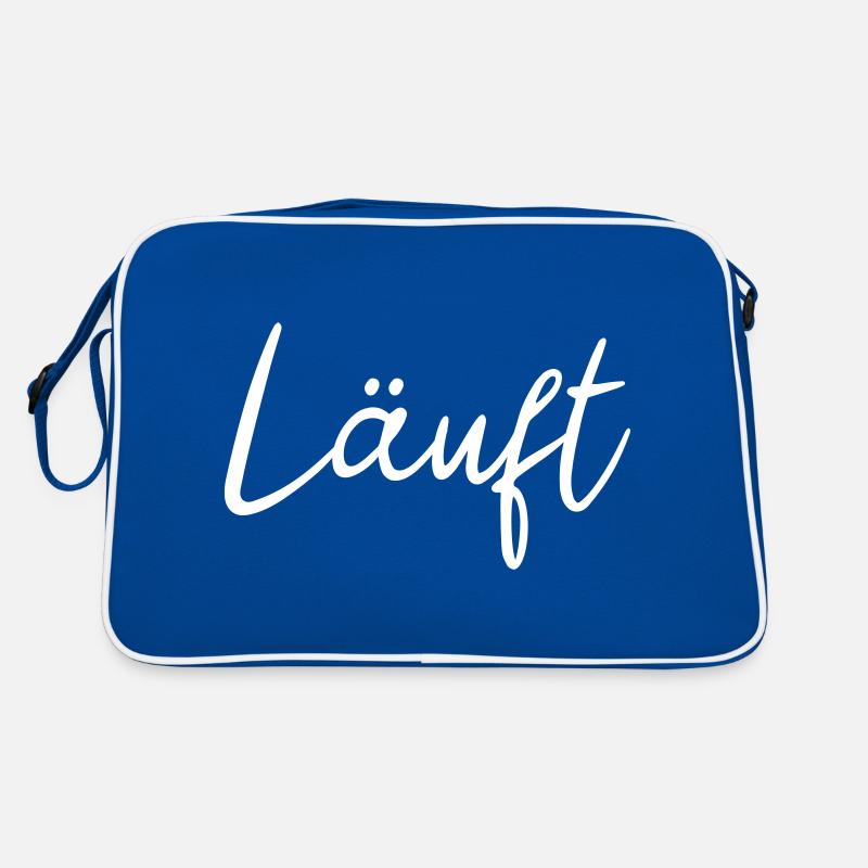 Läuft Schriftzug, Läuft bei dir, Läuft bei mir Retro Tasche