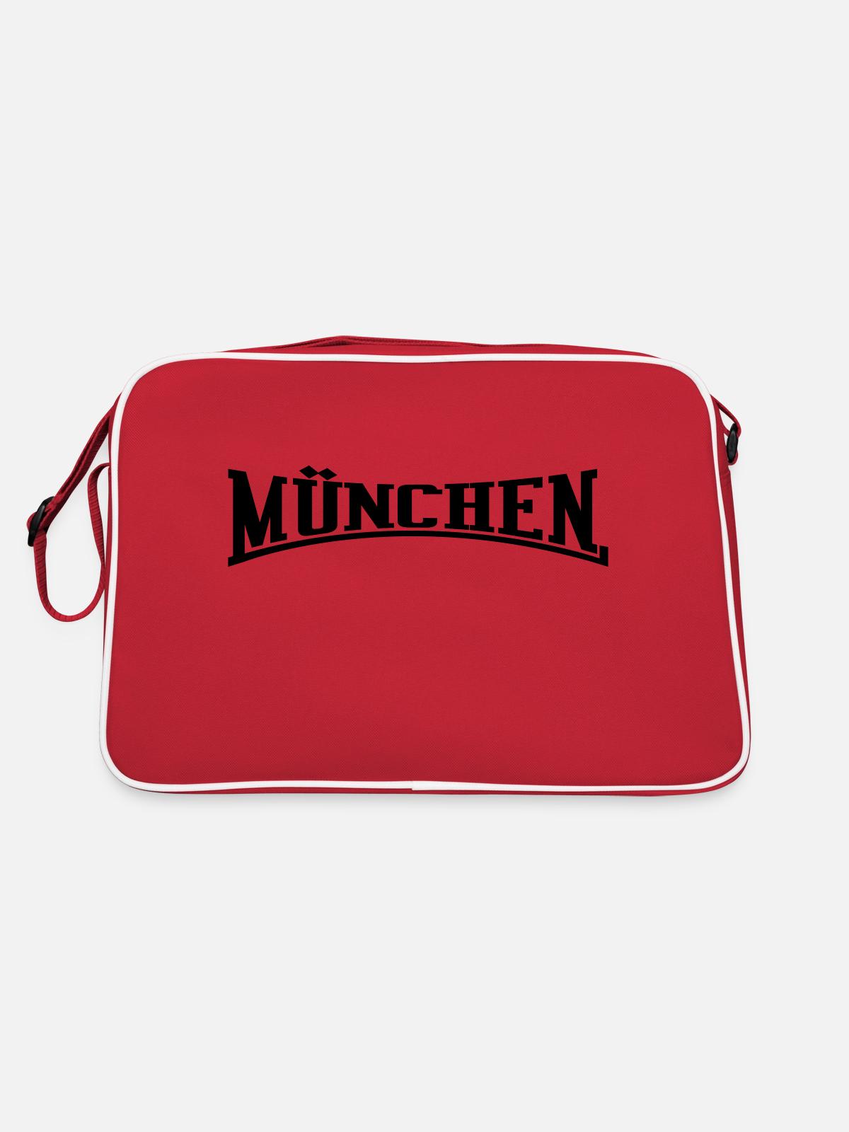 Munich lettering - Retro Bag - red/white - Back