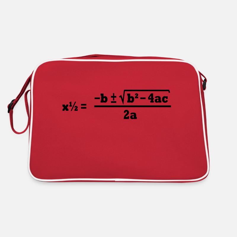 Mathe - Retro Tasche - Rot/Weiß