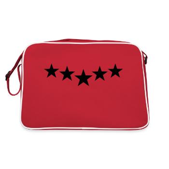 black stars - Retro Tasche - Rot/Weiß - Hinten