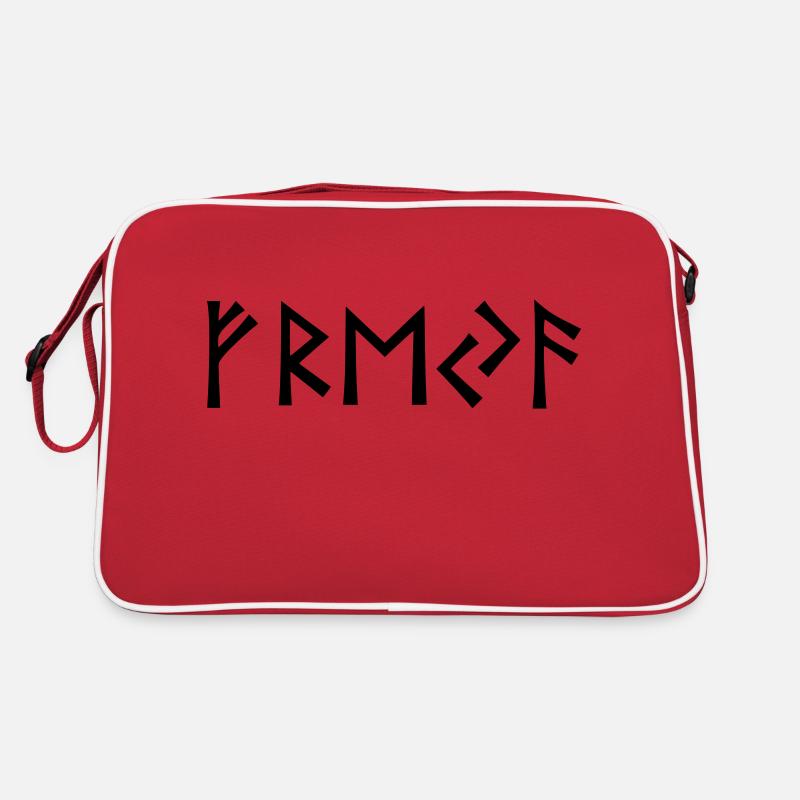 Freya in Runen - Retro Tasche - Rot/Weiß
