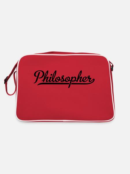 Philosoph - Retro Tasche - Rot/Weiß - Hinten