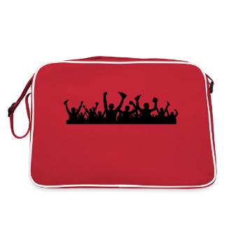 Menschen Jubel Bierflaschen - Retro Tasche - Rot/Weiß - Hinten